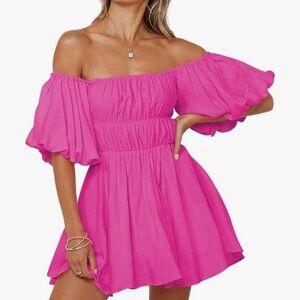 Elegant Pink Off-Shoulder Dress from Amazon - Dokotoo - NEVER WORN